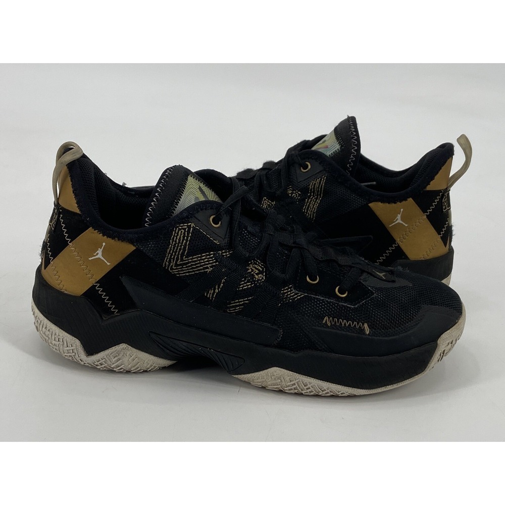 Jordan One Take 2 'Black‎ Metallic Gold' CZ0840-007 Boys Basketball Shoe 7Y